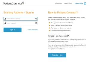 Patient Login screen example